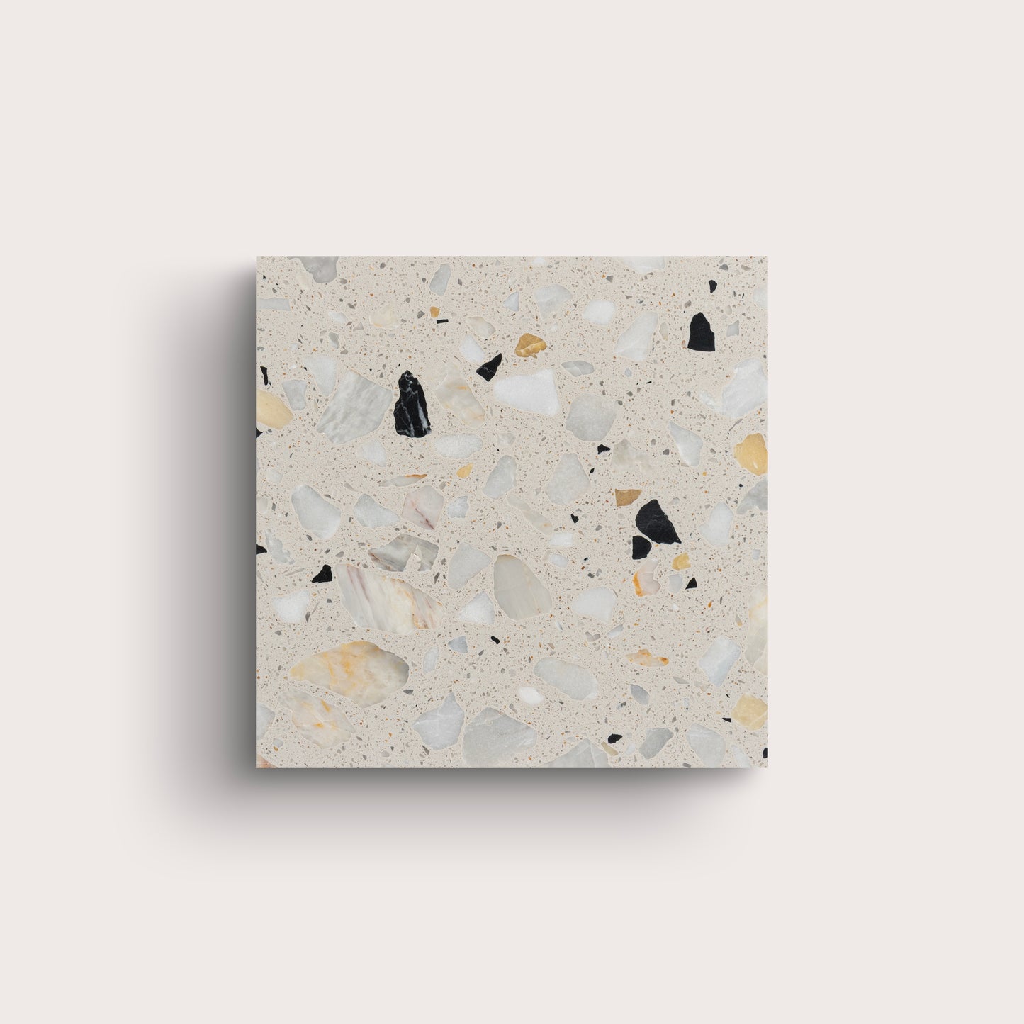 Terrazzo 6x6 Square tile, pattern, ivory - Riad Tile
