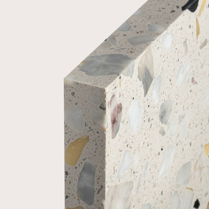 Terrazzo 6x6 Square tile, pattern, ivory, corner angle - Riad Tile