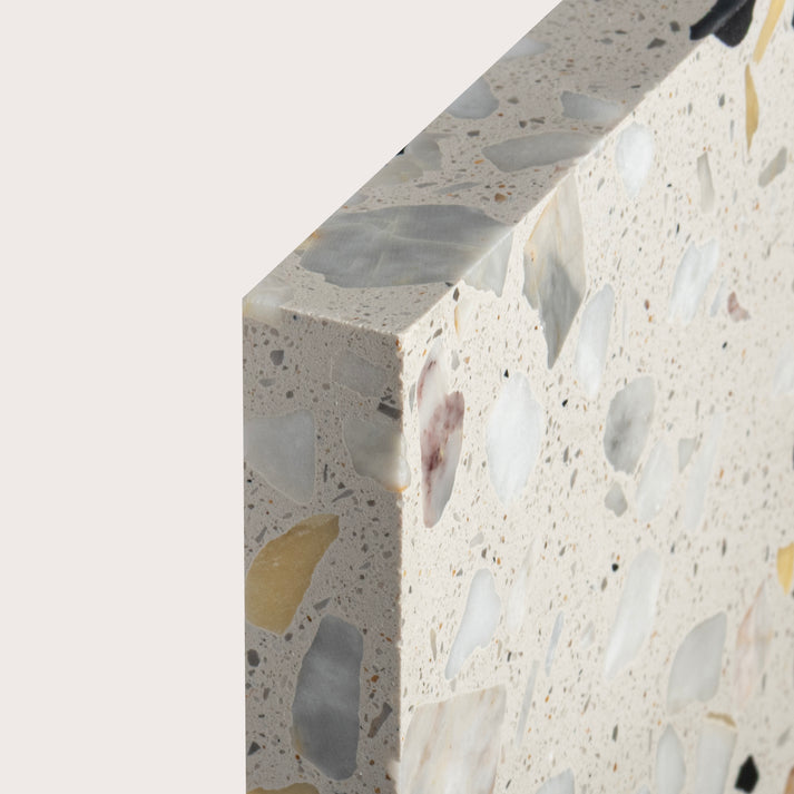 Terrazzo 6x6 Square tile, pattern, ivory, corner angle - Riad Tile