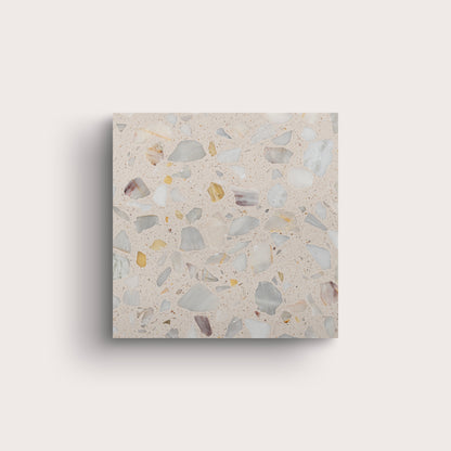 Terrazzo 6x6 Square tile, pattern, beige - Riad Tile
