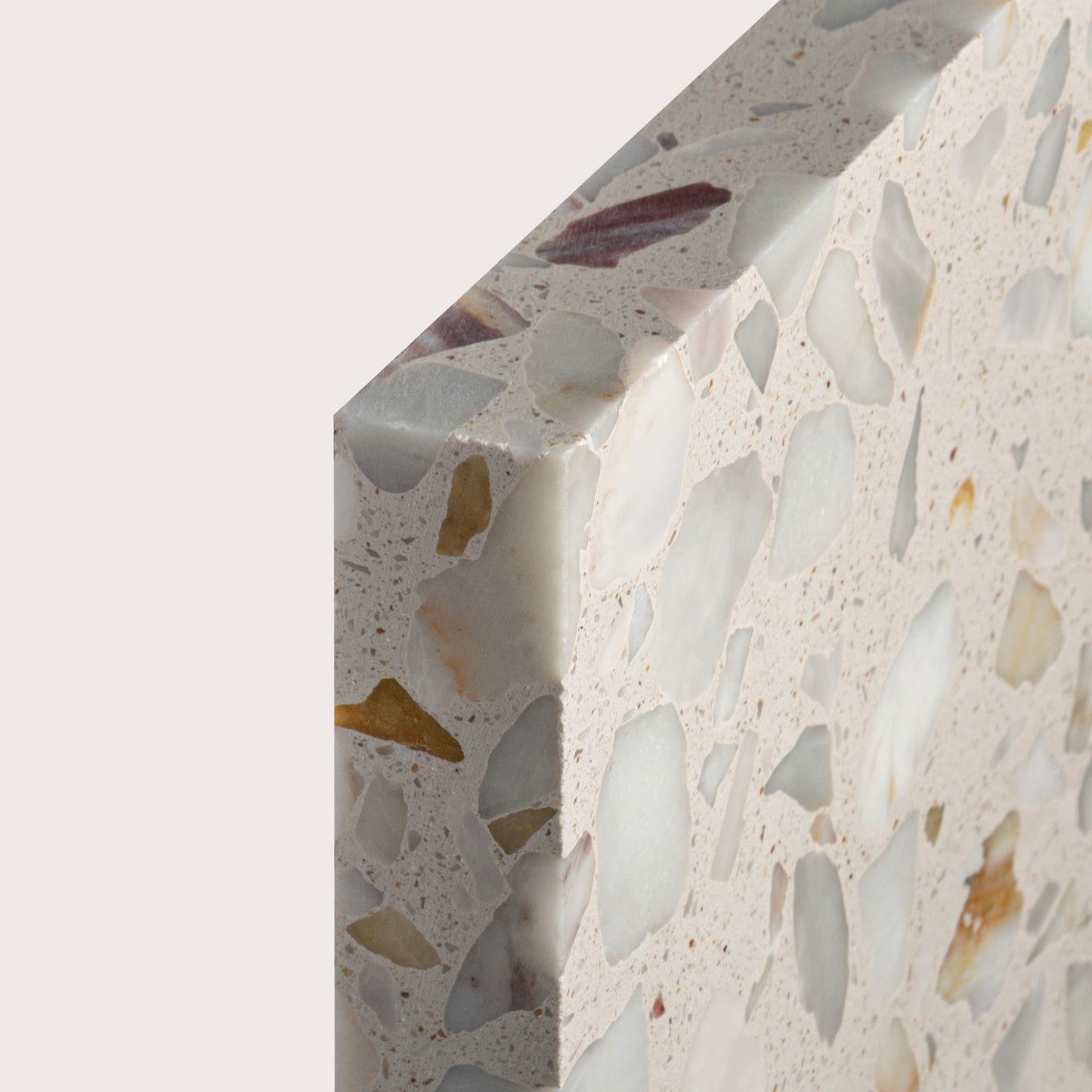 Terrazzo 6x6 Square tile, pattern, beige, corner angle - Riad Tile