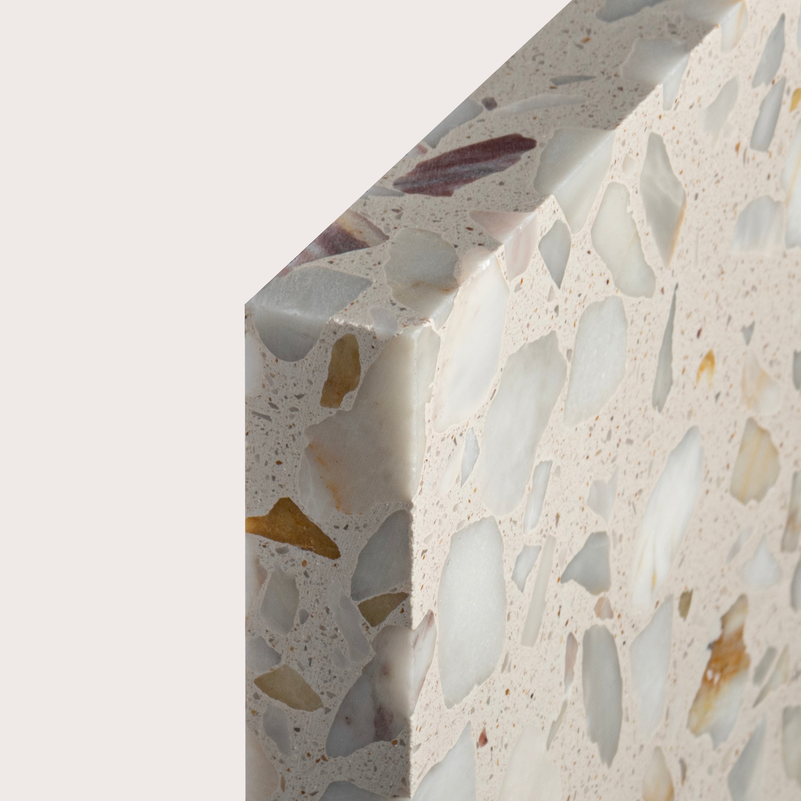 Terrazzo 6x6 Square tile, pattern, beige, corner angle - Riad Tile