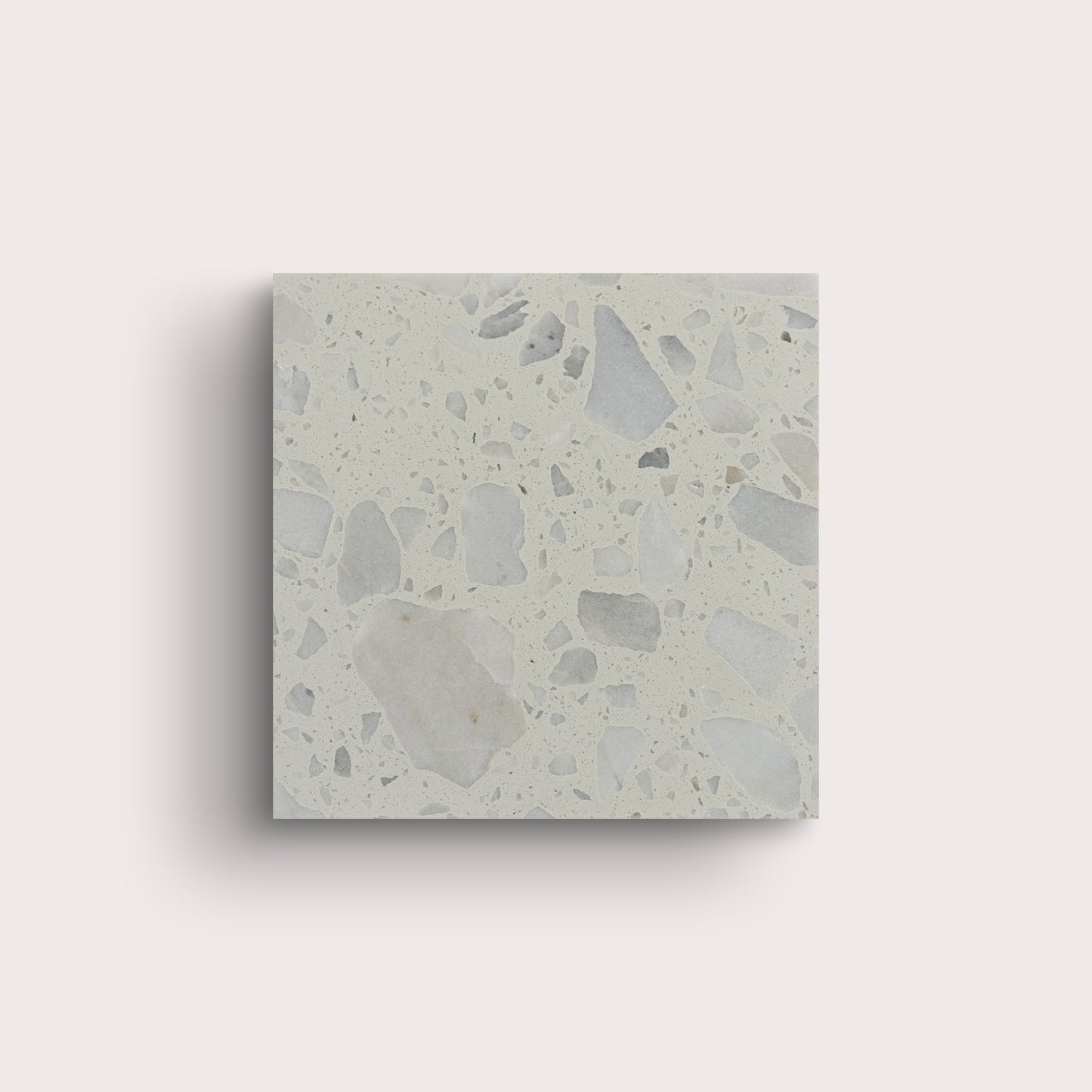 Square terrazzo 6x6 tile, pattern, grey - Riad Tile
