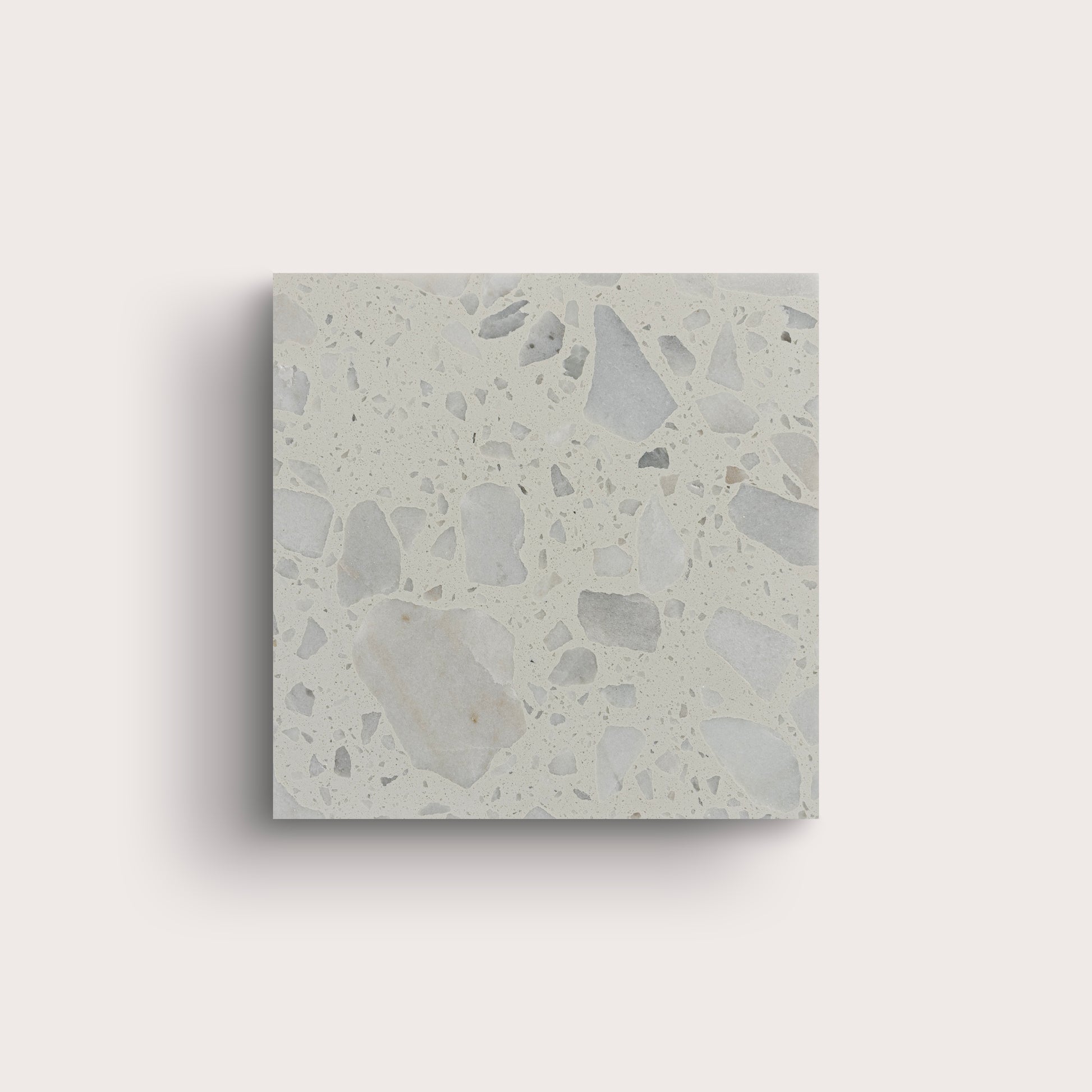 Square terrazzo 6x6 tile, pattern, grey - Riad Tile