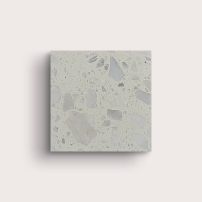 Square terrazzo 6x6 tile, pattern, grey - Riad Tile