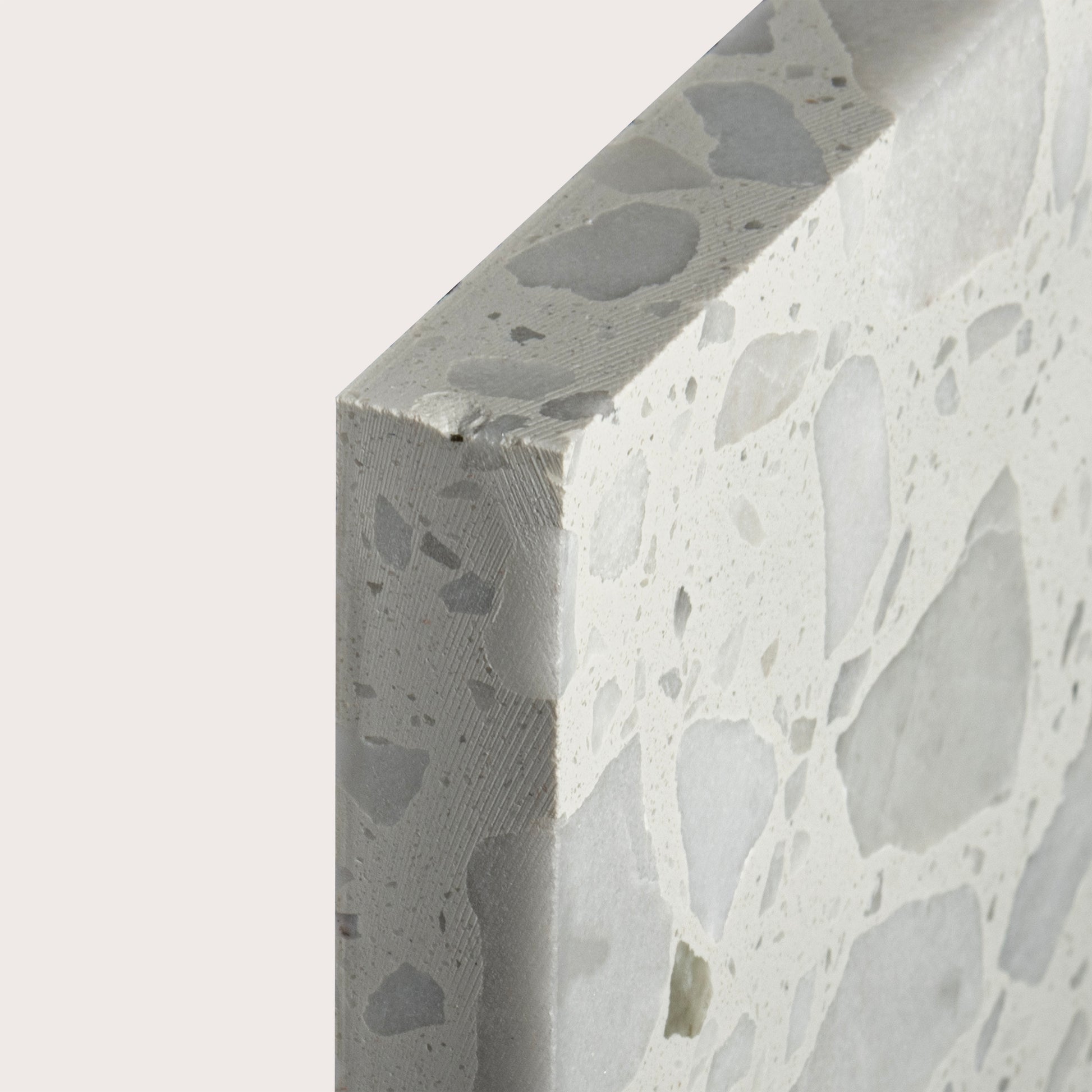Square terrazzo 6x6 tile, pattern, grey, corner - Riad Tile