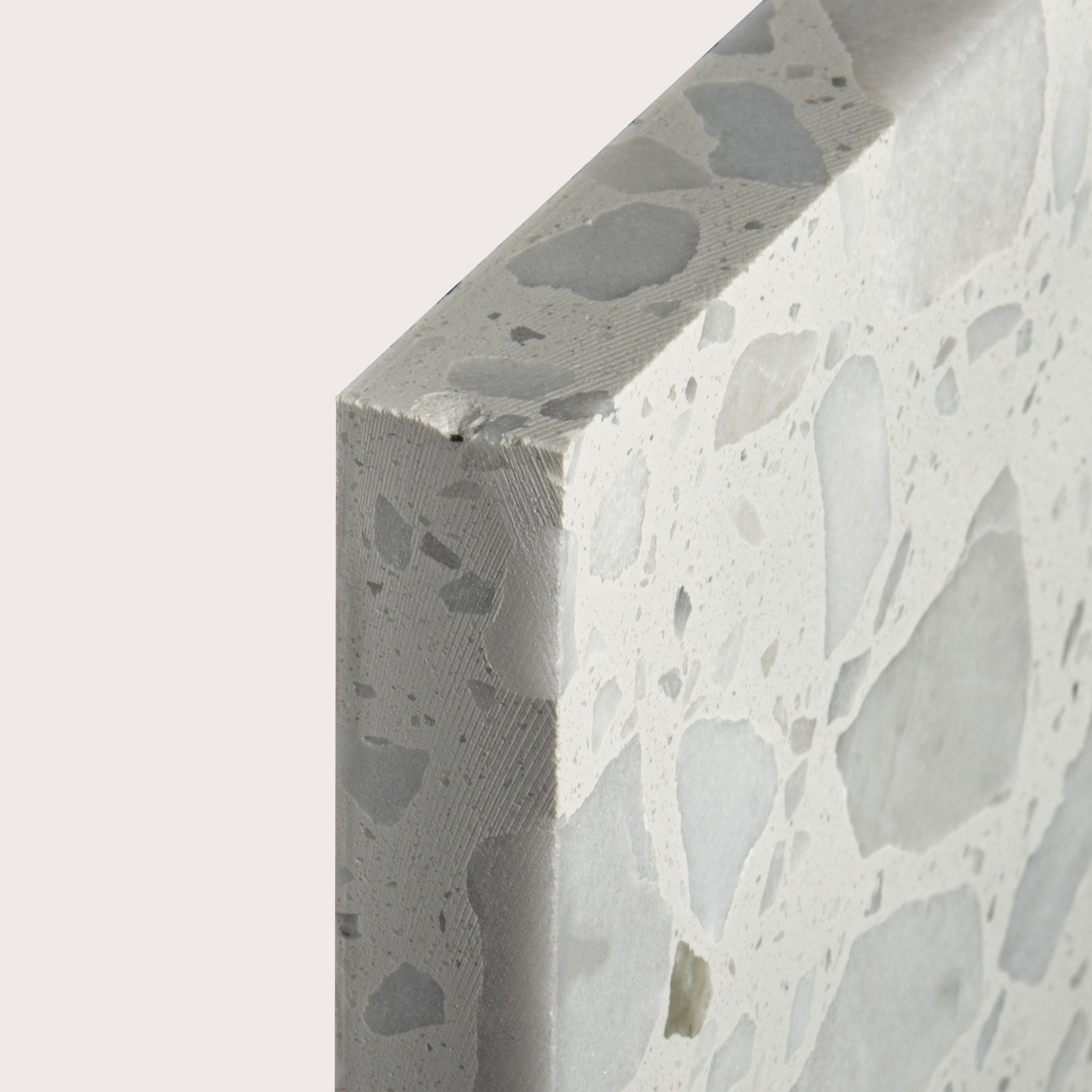 Square terrazzo 6x6 tile, pattern, grey, corner - Riad Tile