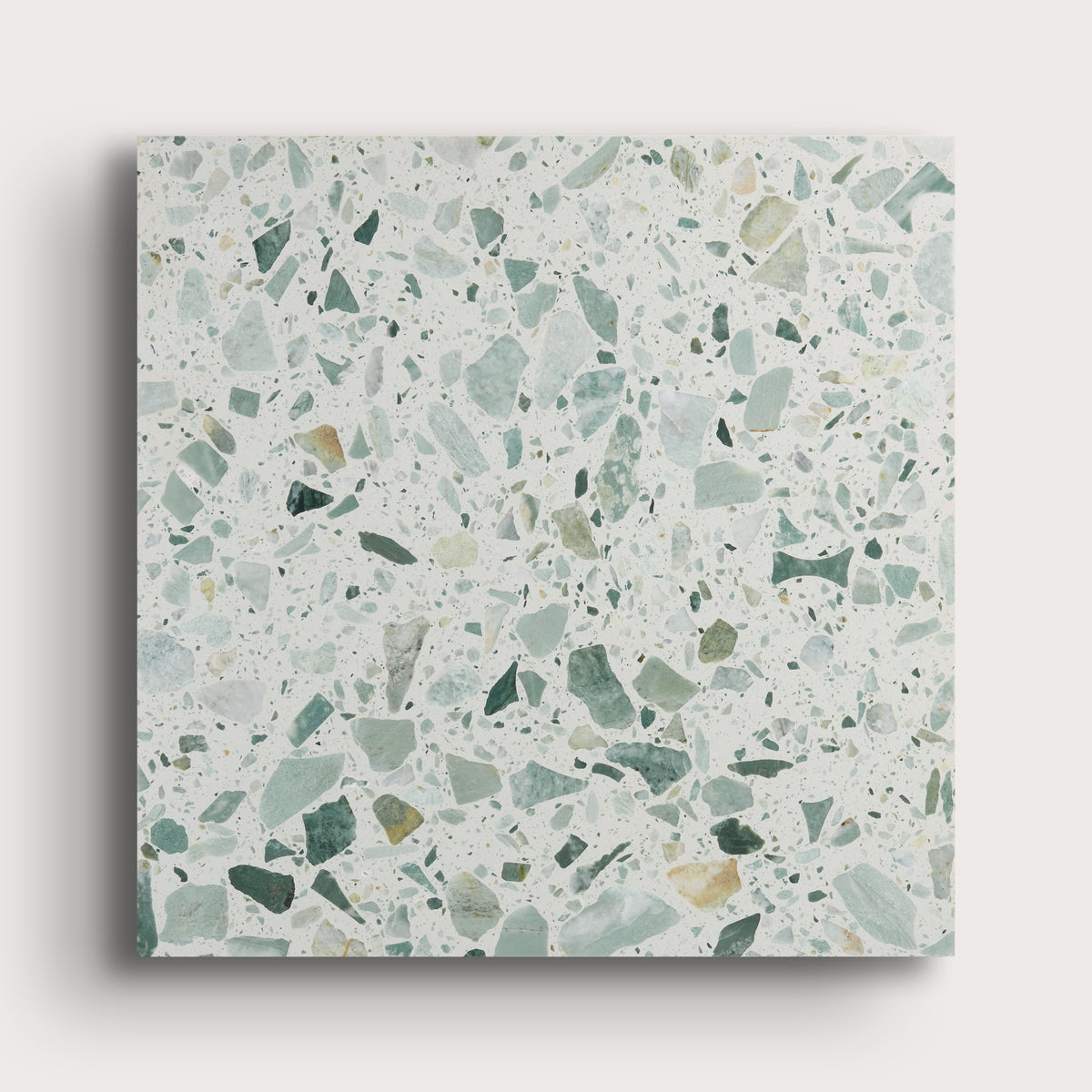 green terrazzo tile