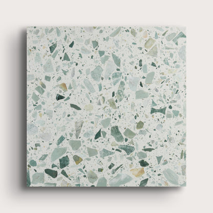 green terrazzo tile