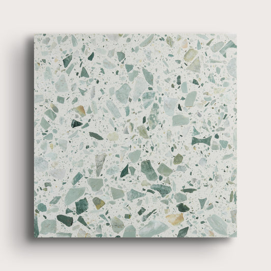 green terrazzo tile