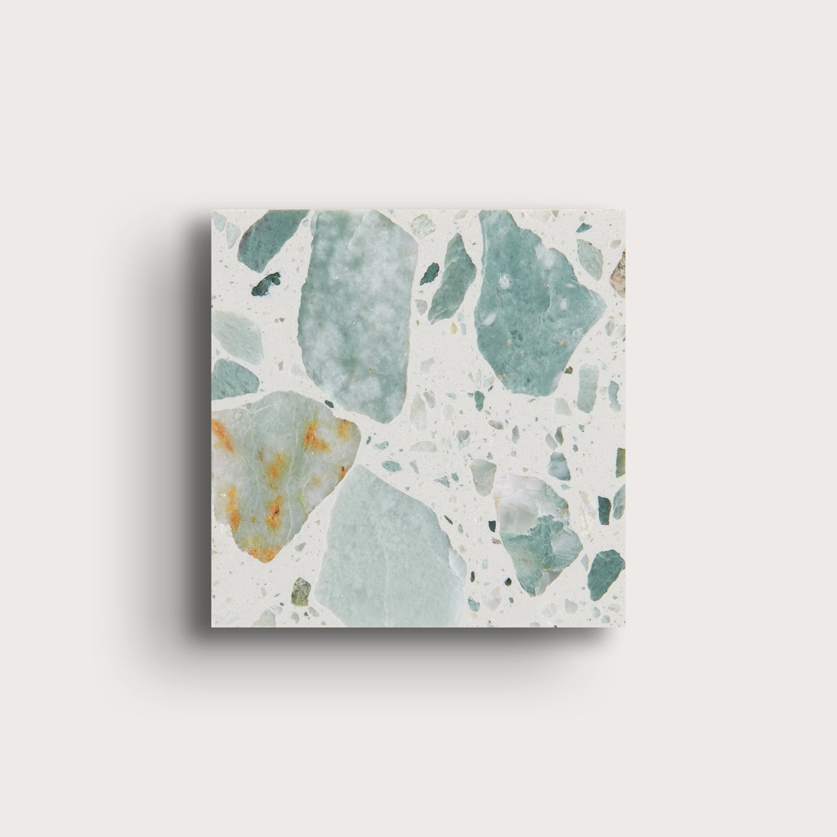 green terrazzo tile
