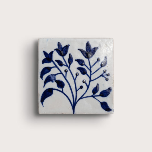 Tansy Indigo Bloem 4x4 Zellige Tile