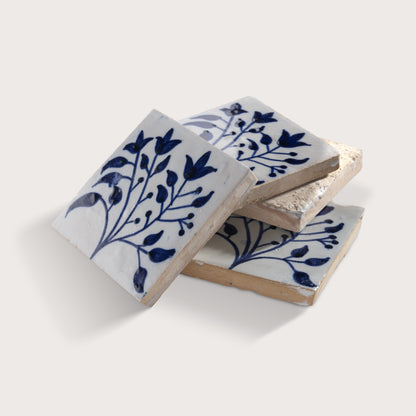 Tansy Indigo Bloem 4x4 Zellige Tile