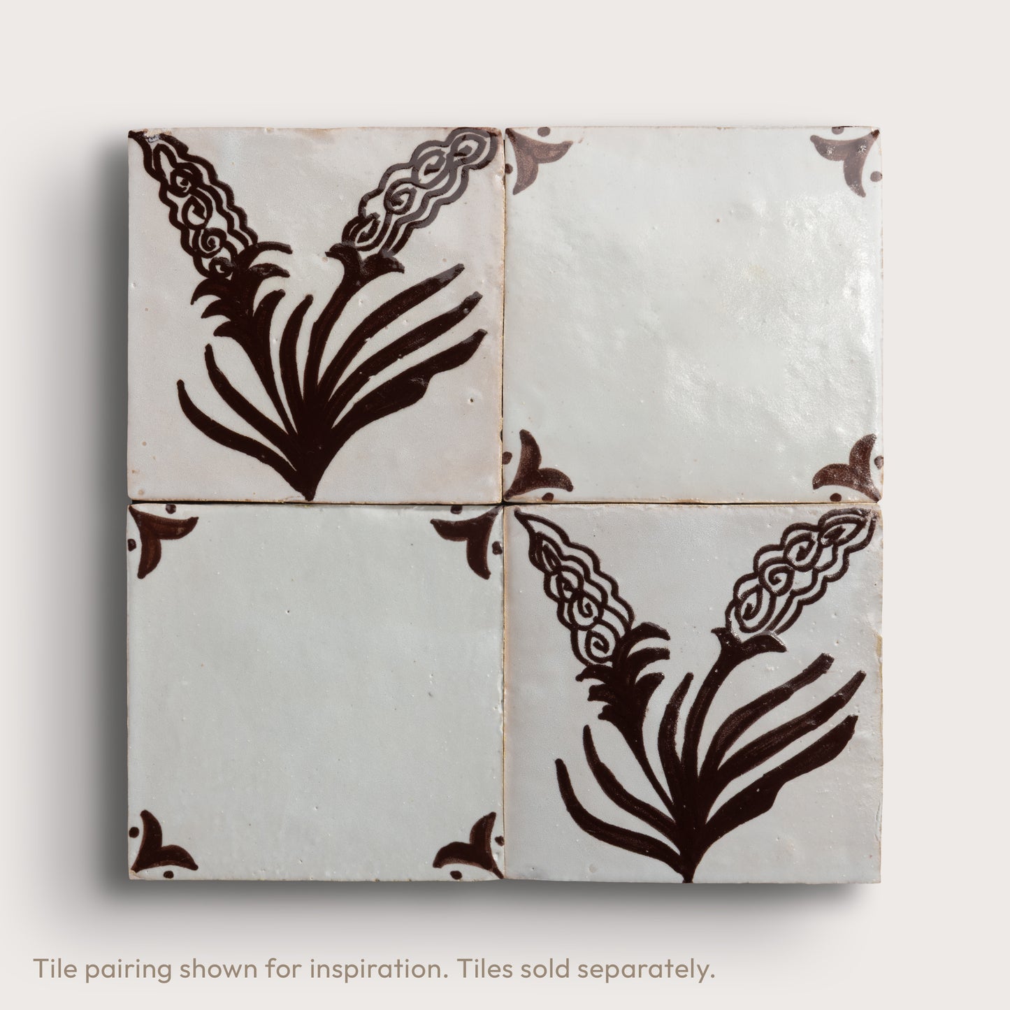 Thistle Umber Bloem 4x4 Zellige Tile