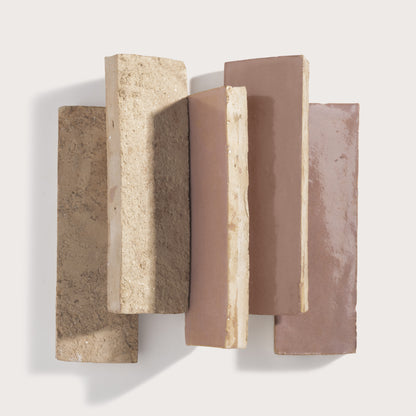 blush rectangle zellige tiles in a set