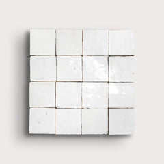 Bright White 2x2 Mosaic Zellige Tile