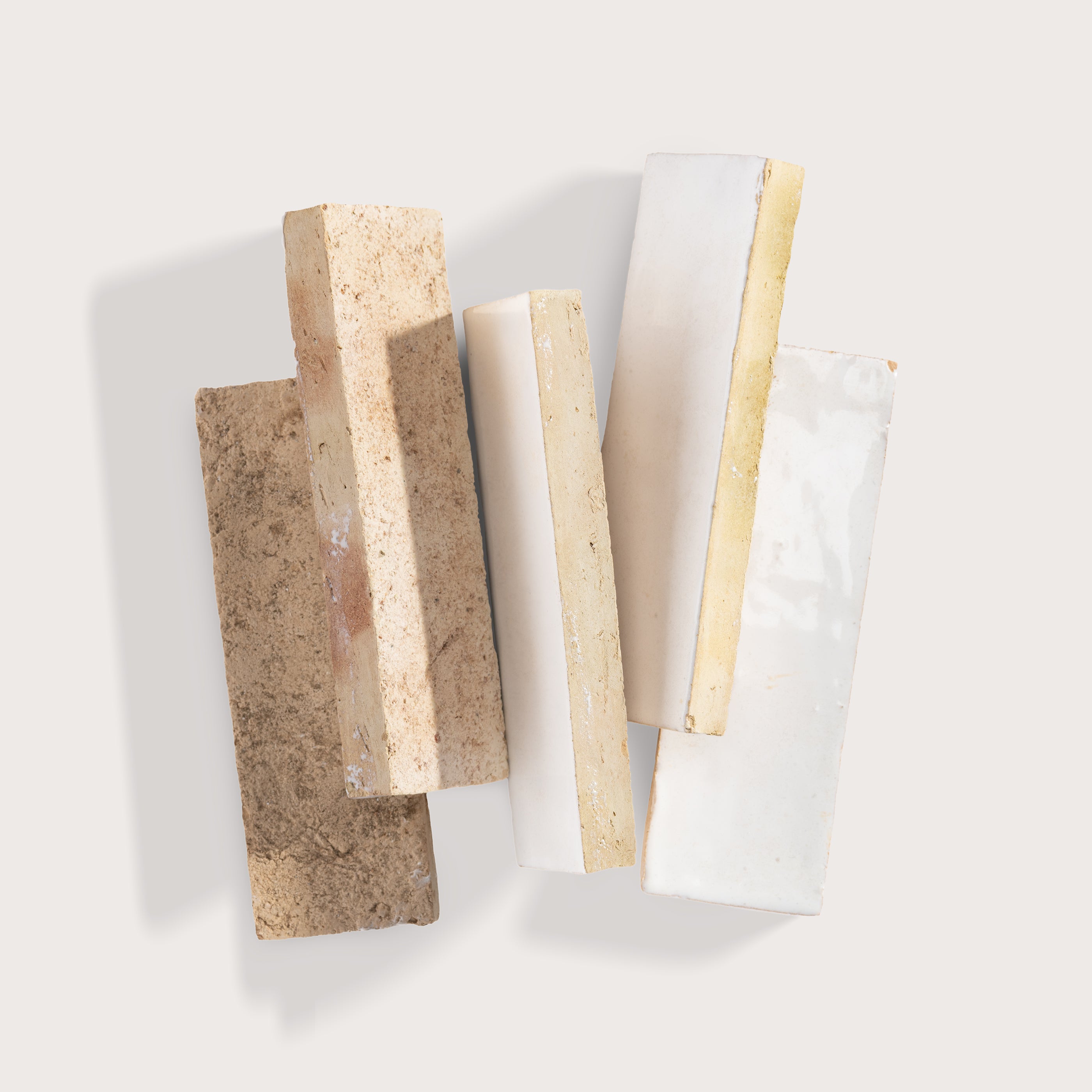 rectangular zellige tiles on a white background
