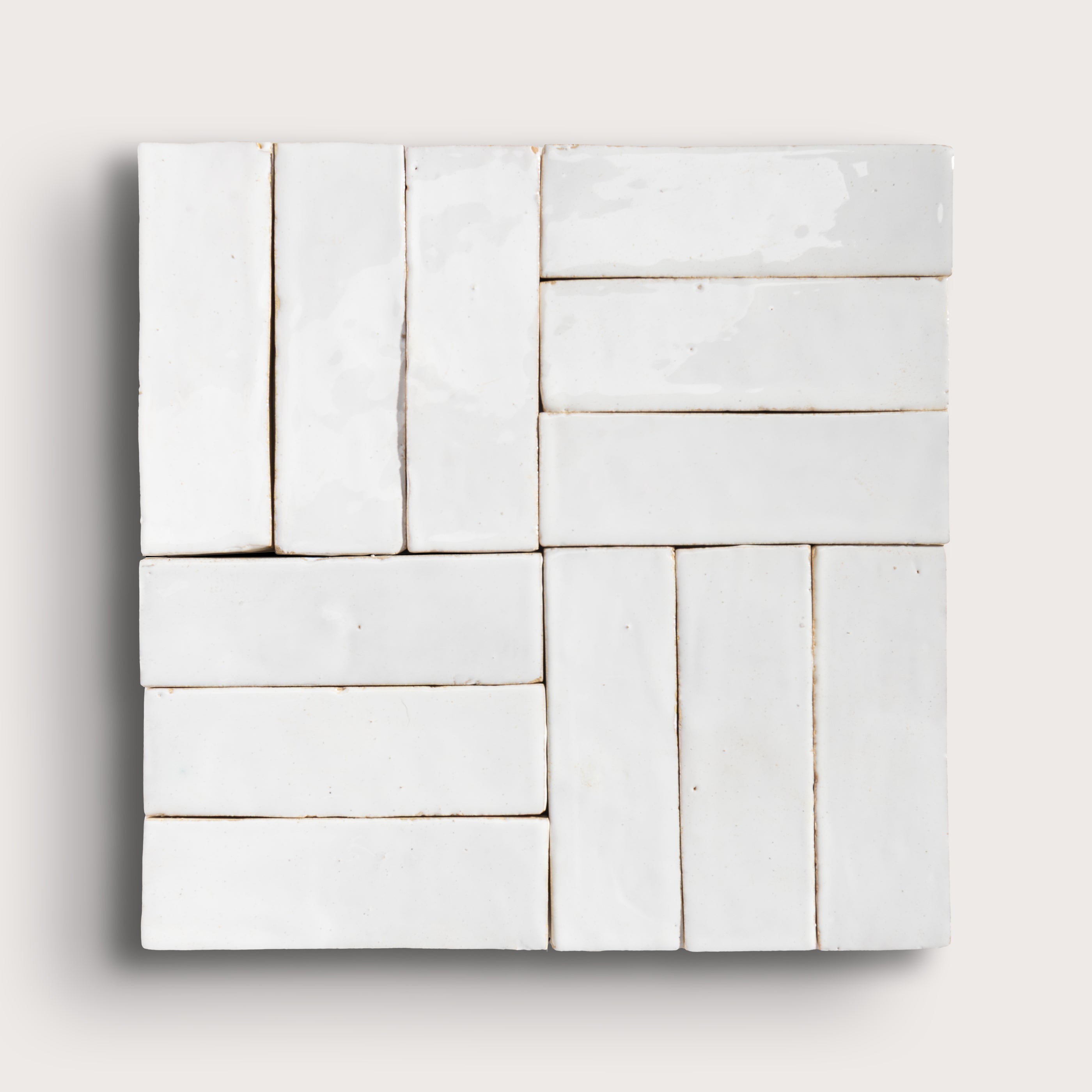 Bright White 2x6 Thin Bejmat Zellige Tile | Riad Tile