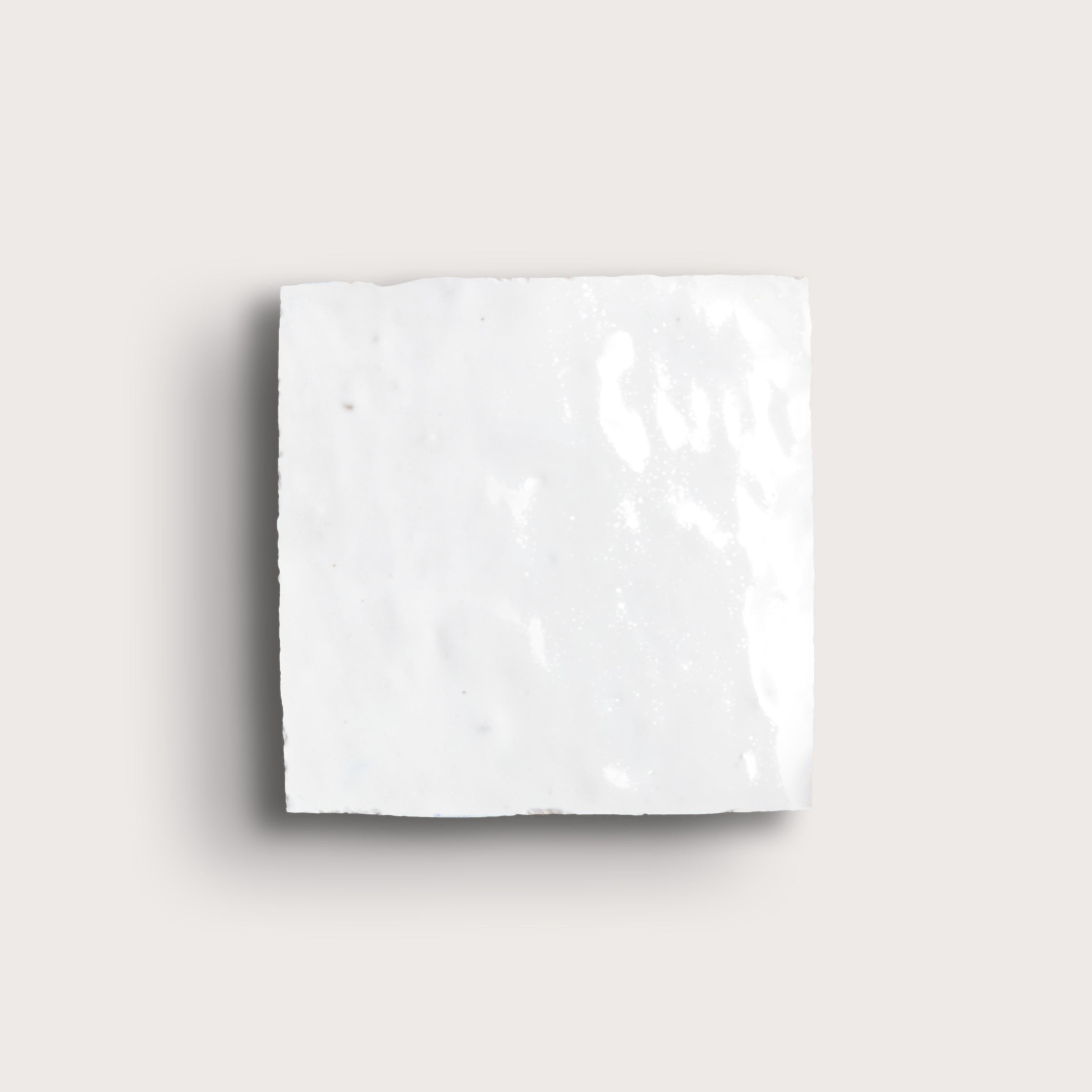 White zellige tile on a white background