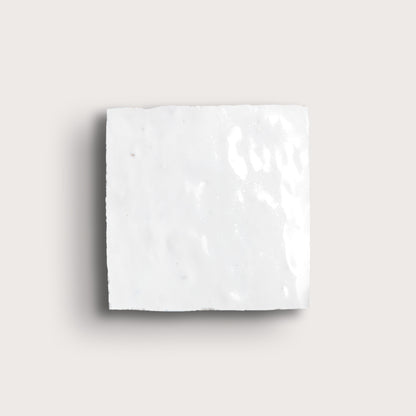 White zellige tile on a white background