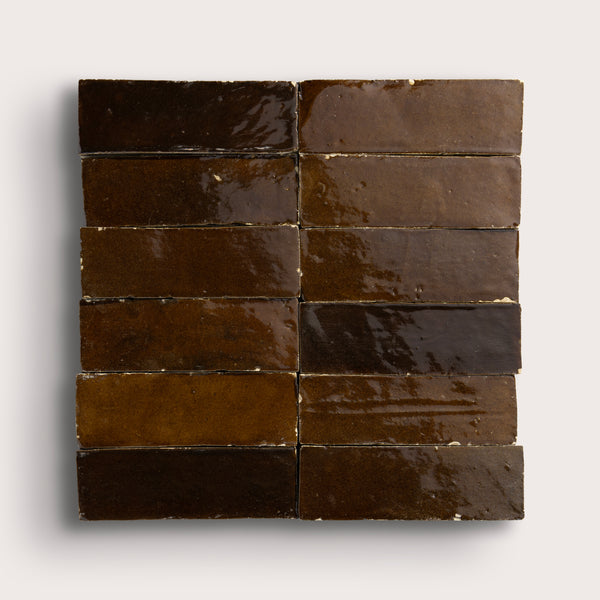Chocolate 2x6 Thin Bejmat Zellige Tile | Riad Tile