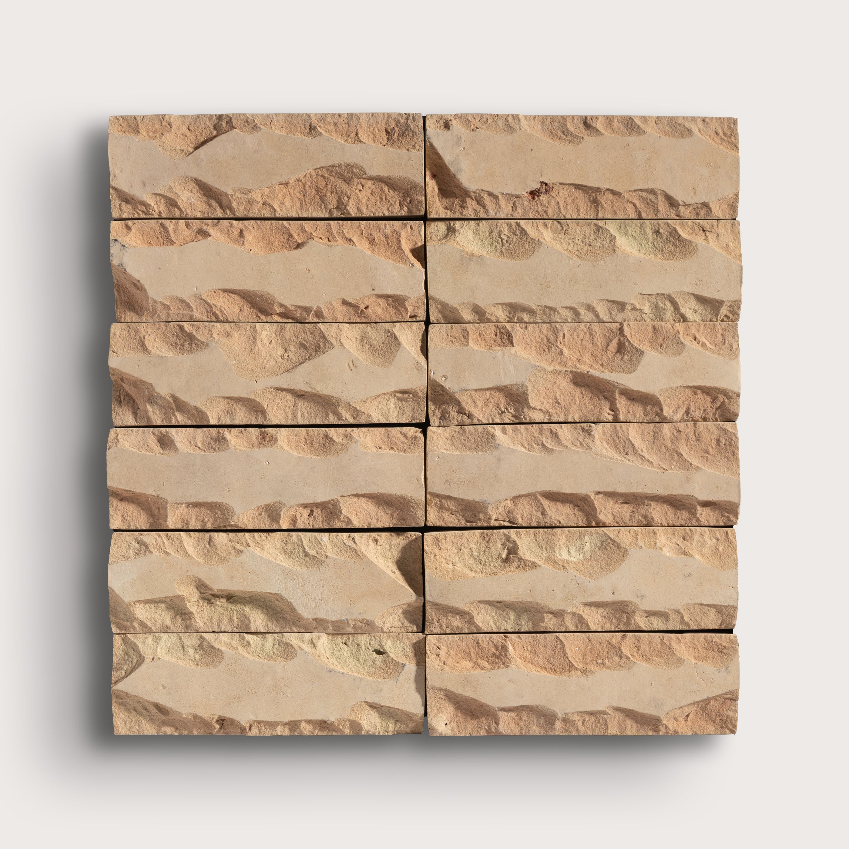 tousararedページ Chiseled Unglazed Natural Terracotta 2x6 Thin Bejmat Zellige Tile