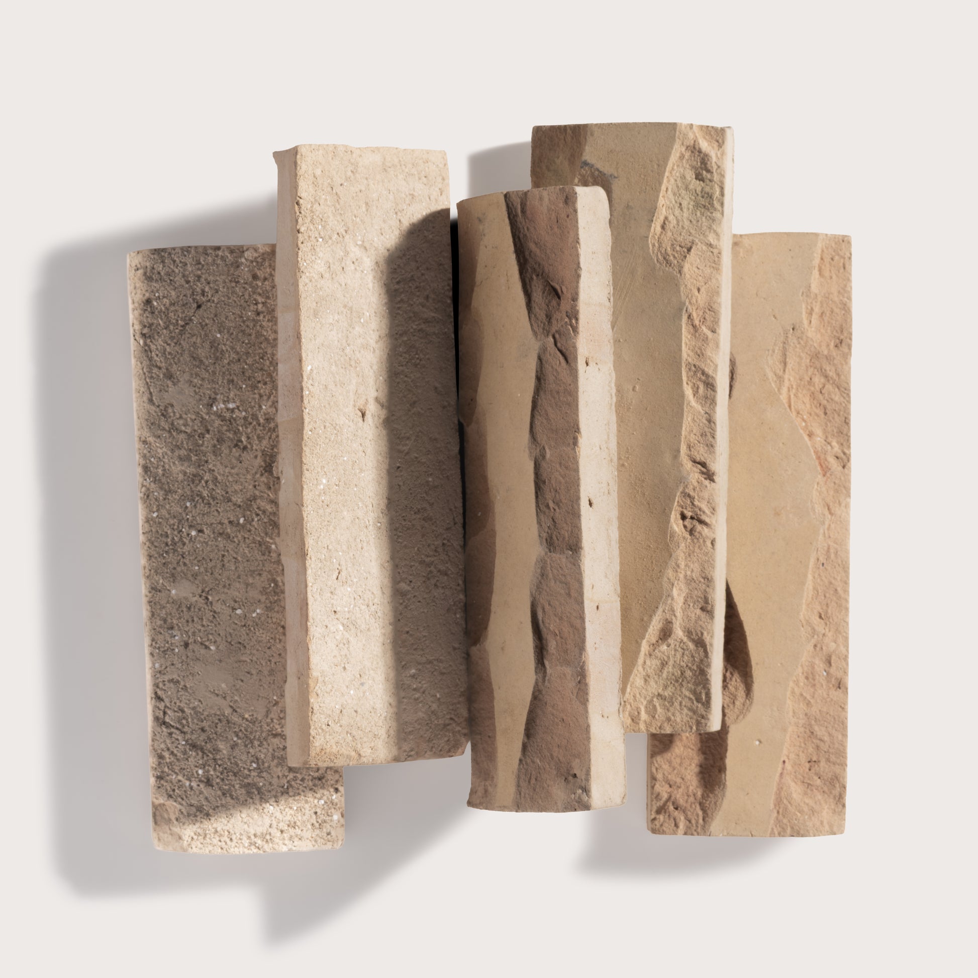brown rectangle zellige tiles on a gray background