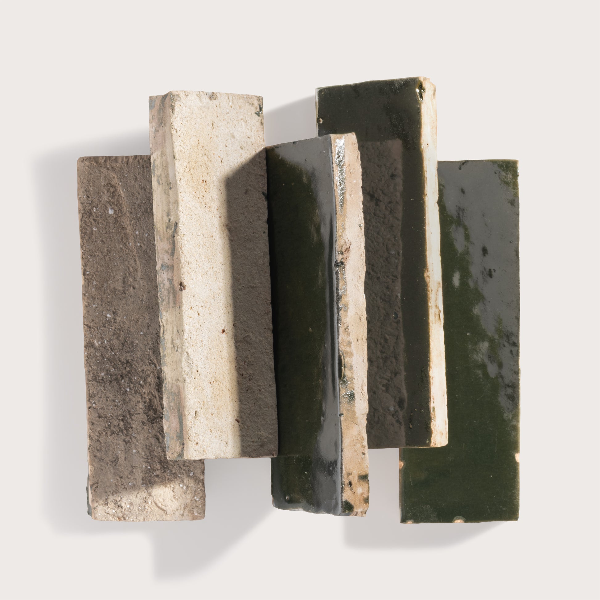 rectangle zellige tile on light gray background