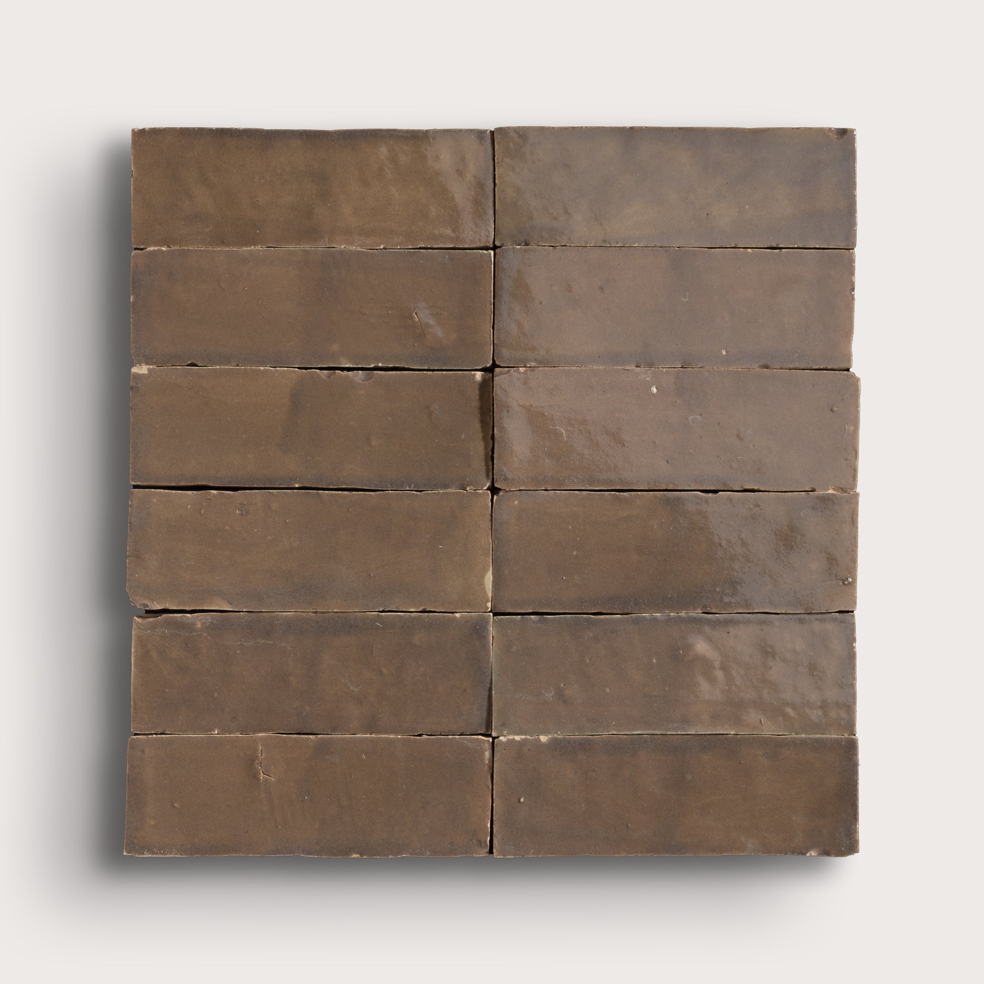 hazel rectangle zellige tile on light gray background