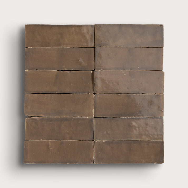 hazel rectangle zellige tile on light gray background