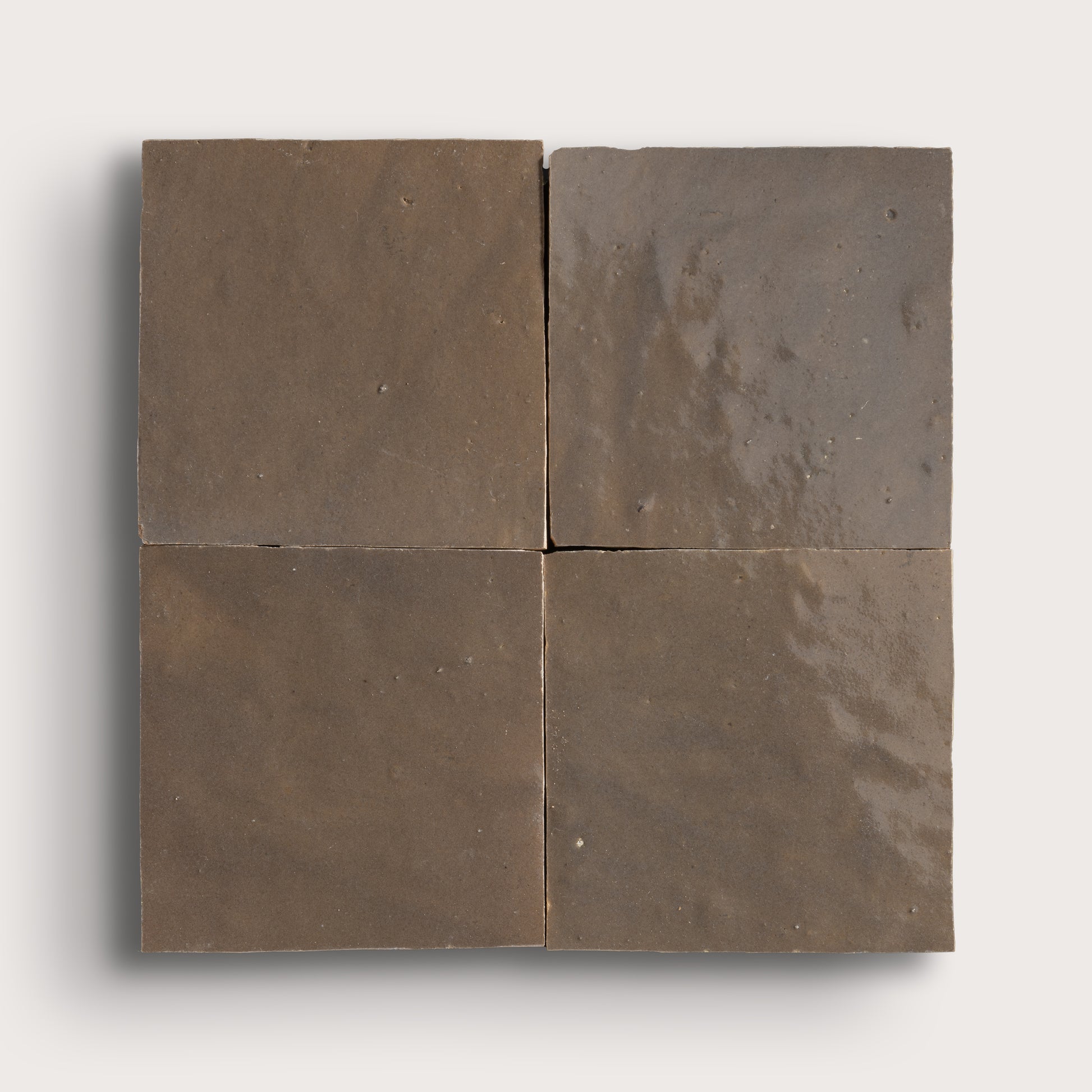 hazel square zellige tile on light gray background