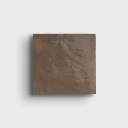 hazel square zellige tile on light gray background