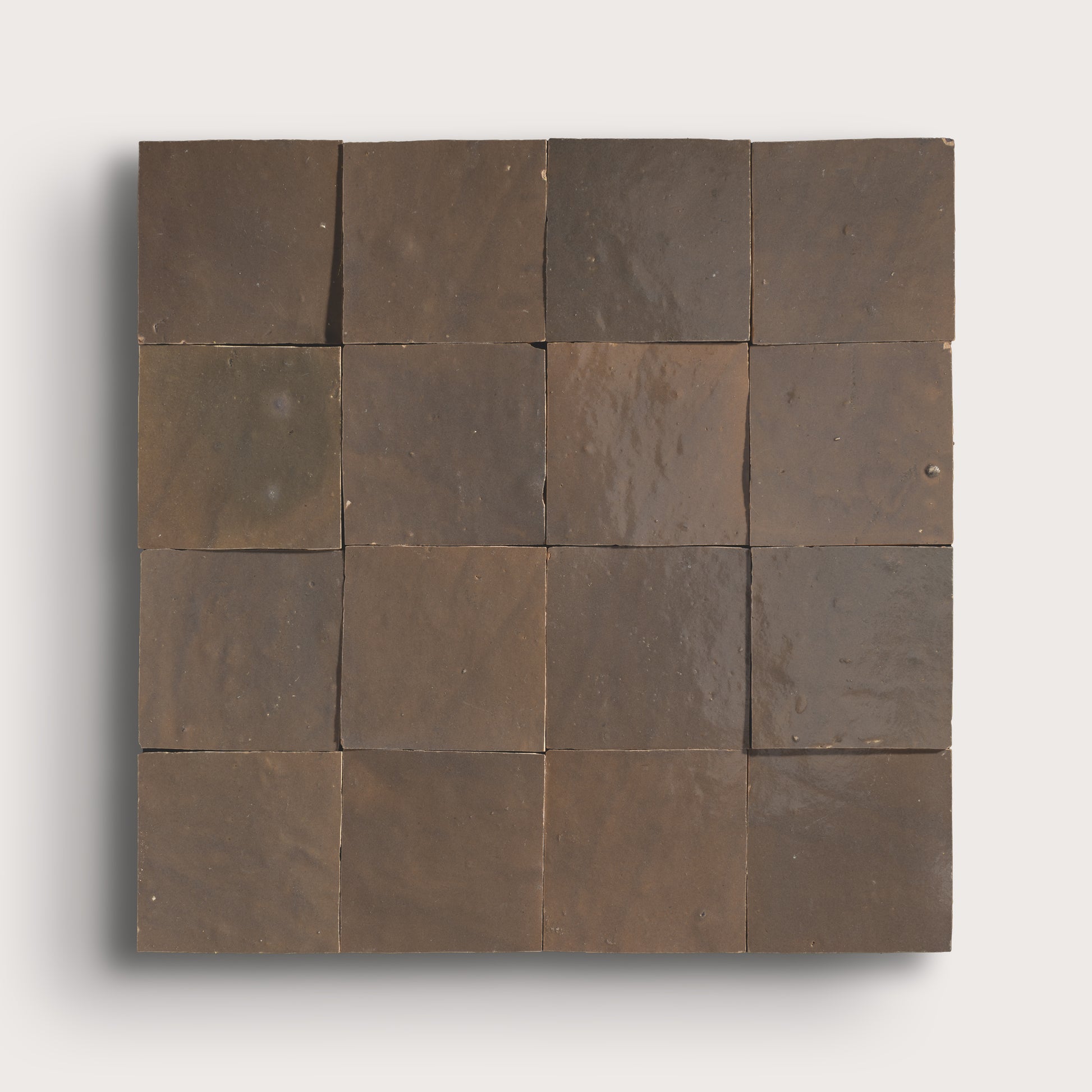 hazel square zellige tile on light gray background