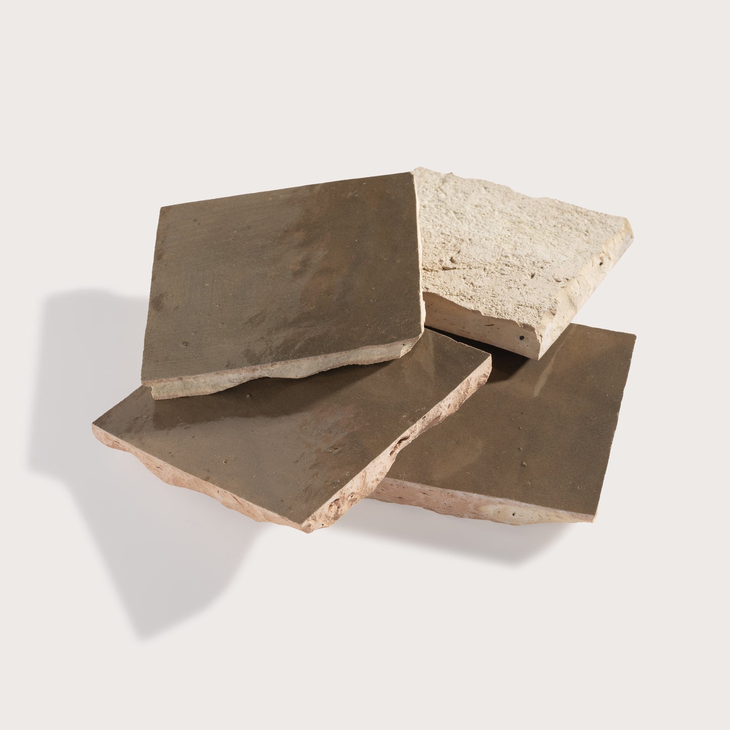 hazel square zellige tile on light gray background