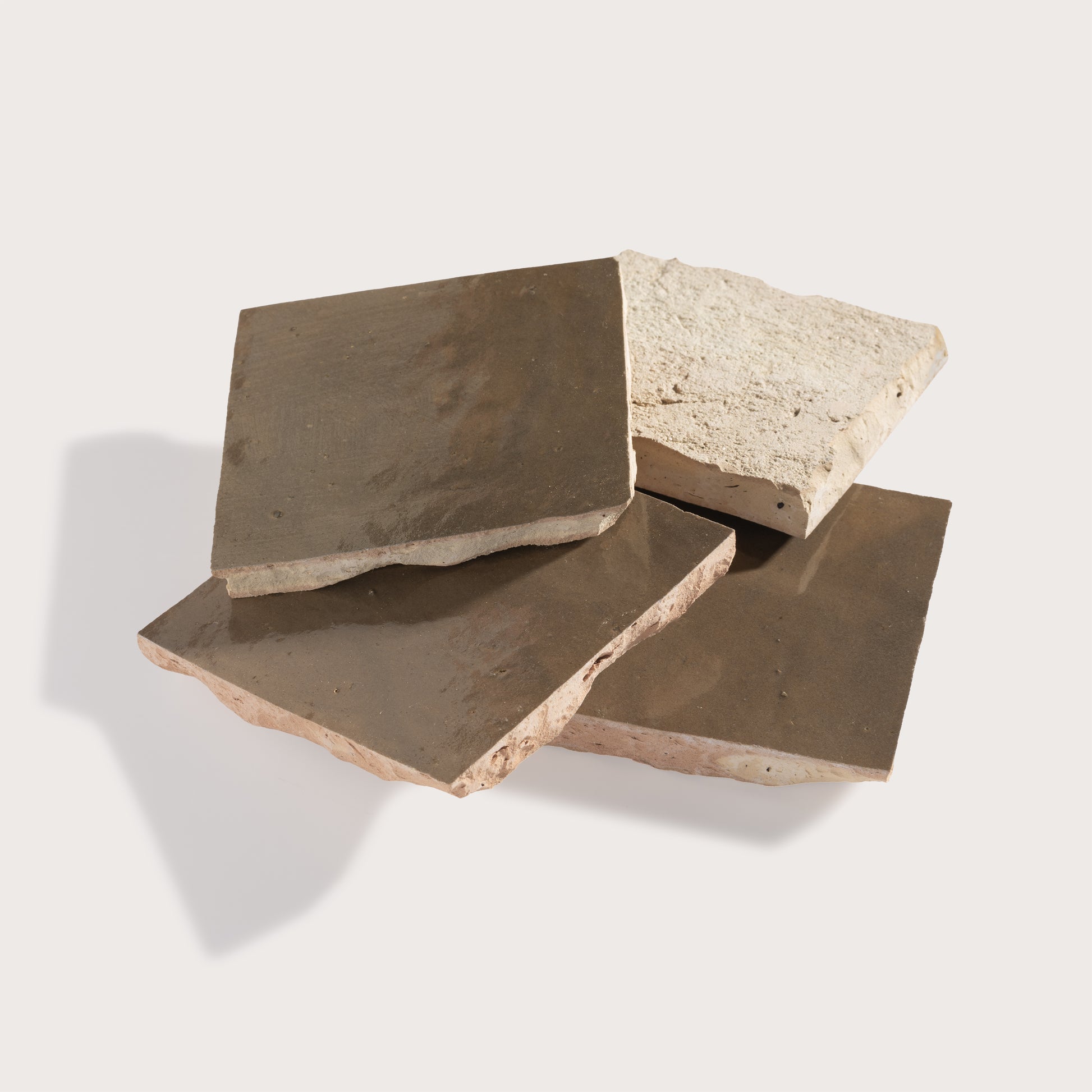 hazel square zellige tile on light gray background