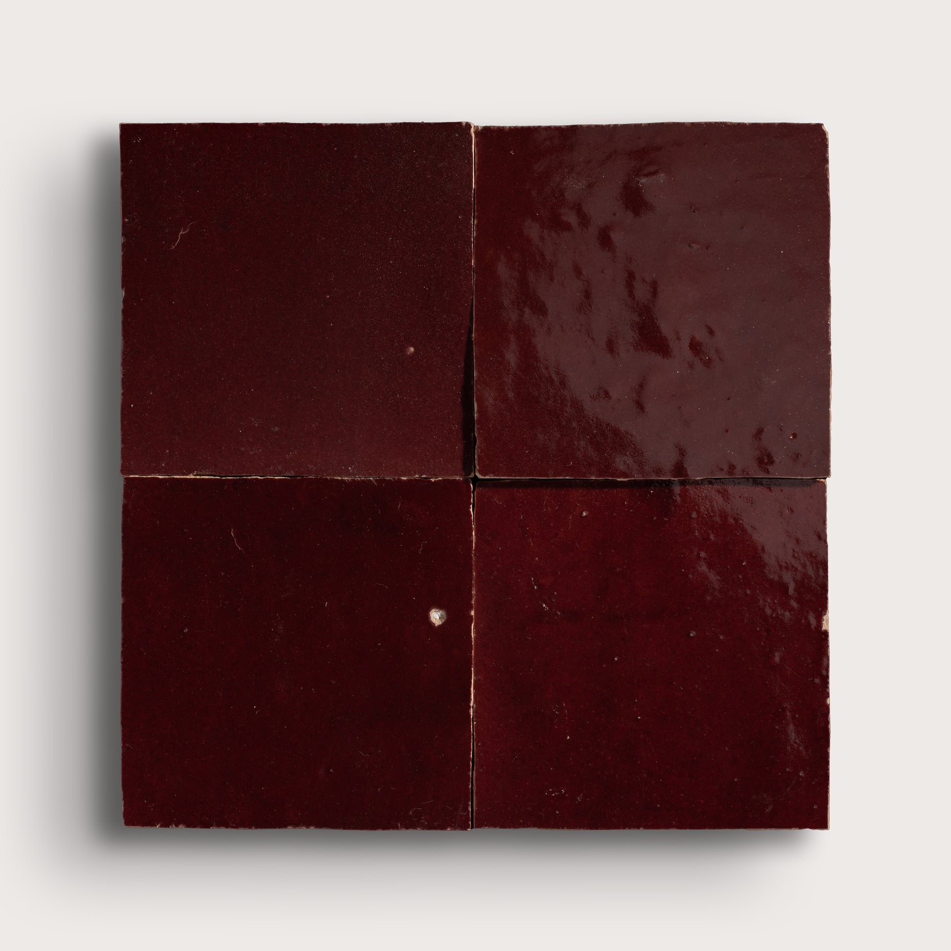 red square zellige tile on light gray background