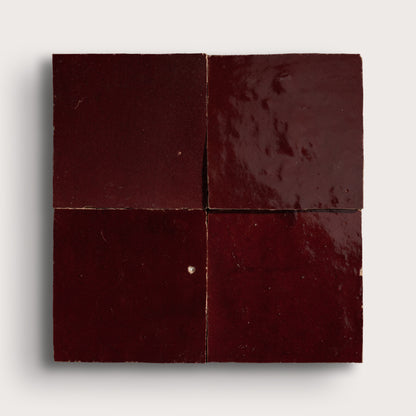 red square zellige tile on light gray background