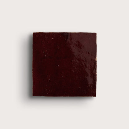 red square zellige tile on light gray background