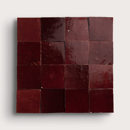 red square zellige tile on light gray background