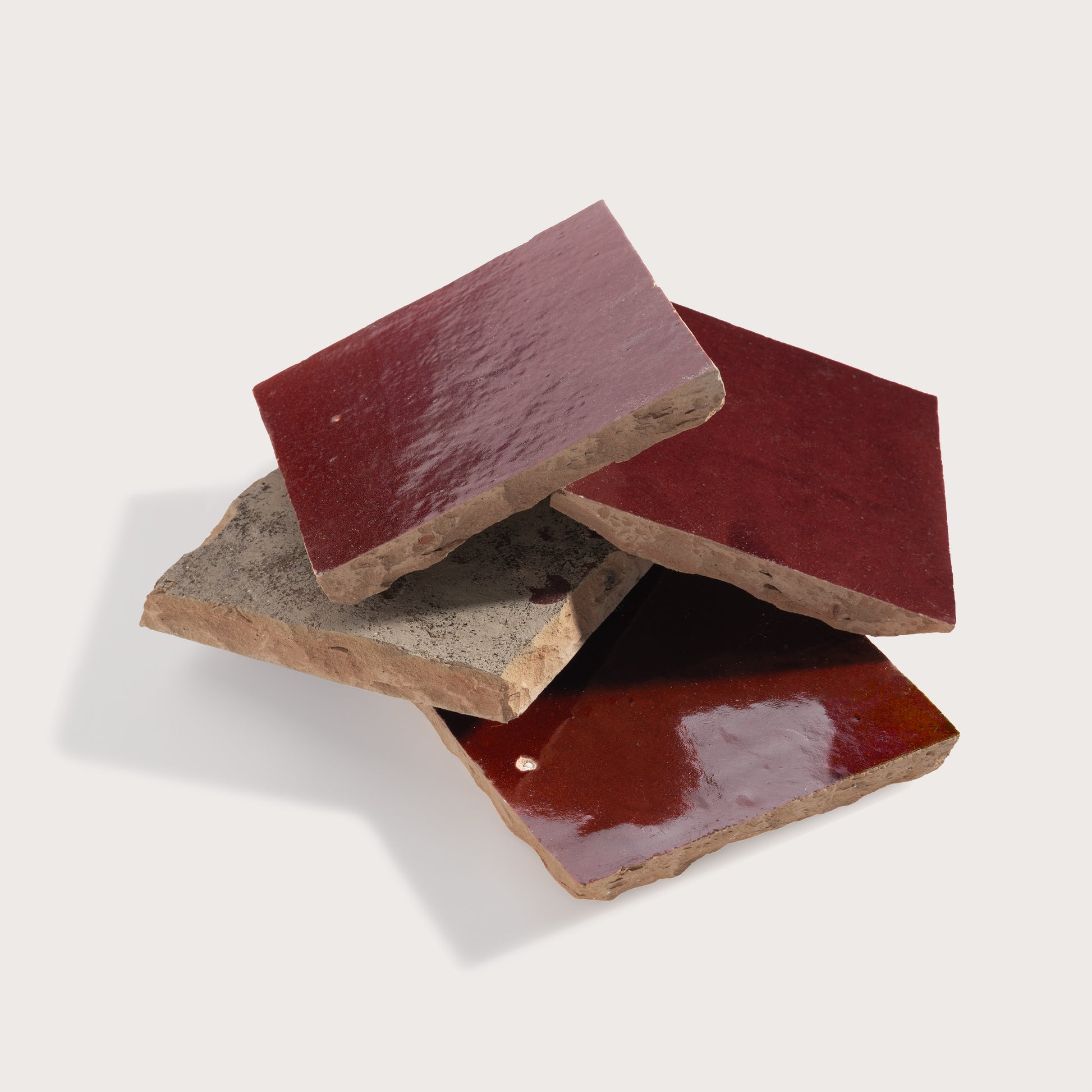 red square zellige tile on light gray background