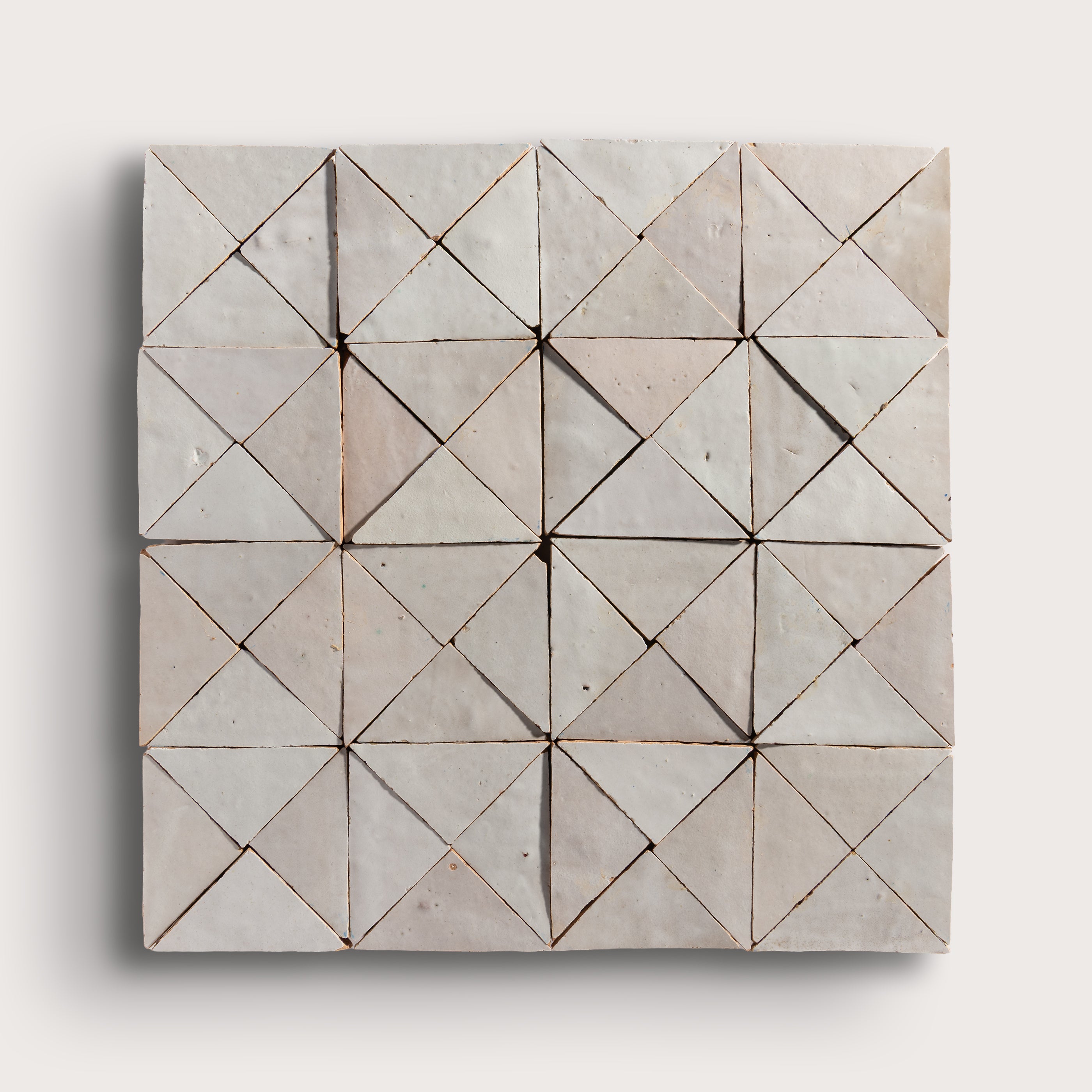 Natural White Triangle Mosaic Zellige Tile