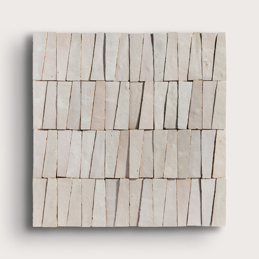 natural white trapezoid zellige tile