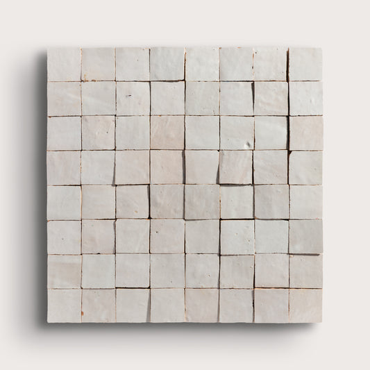 natural white square zellige tile
