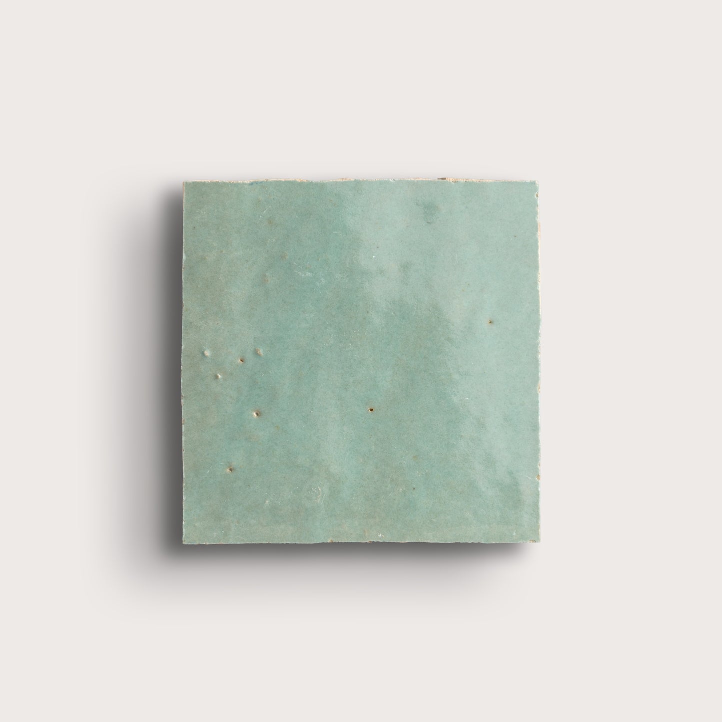 green square zellige tile on light gray background