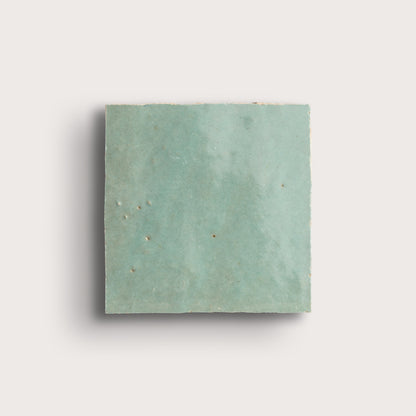 green square zellige tile on light gray background