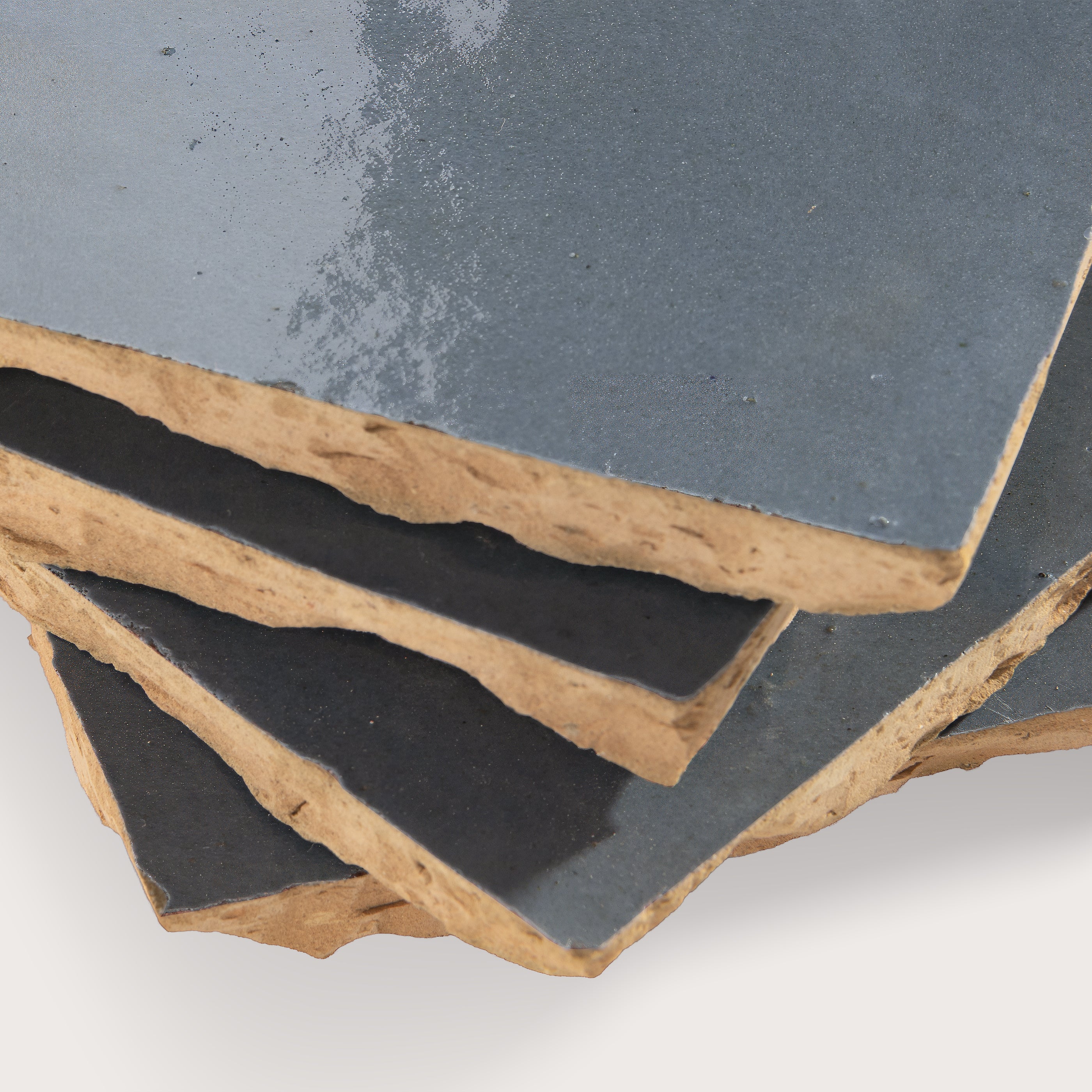 square zellige tile on a light gray background