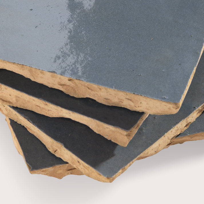 square zellige tile on a light gray background