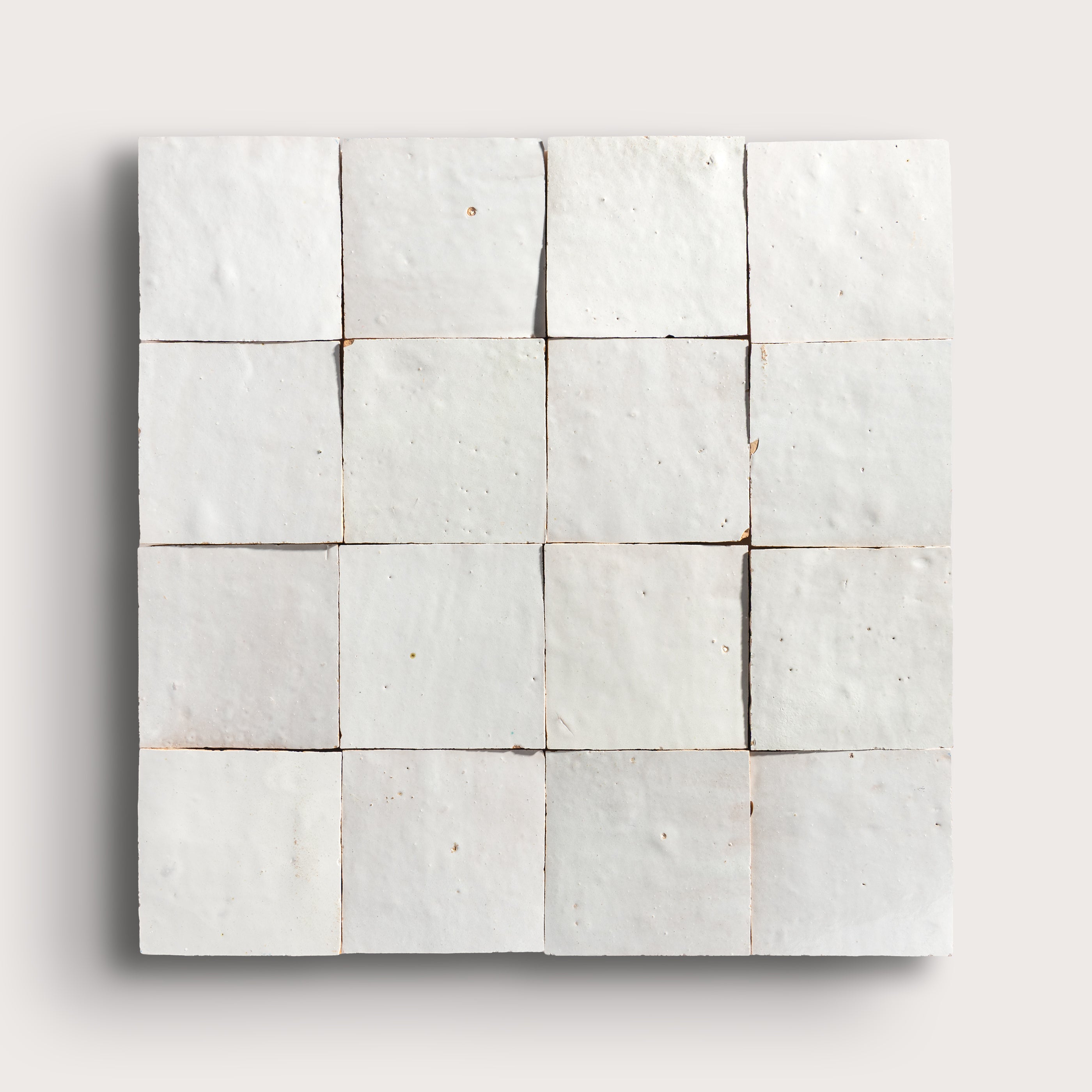 Snow White 4x4 Zellige Tile