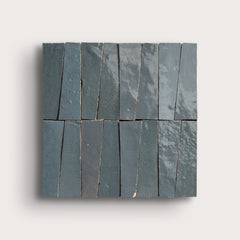 Steel Grey 1x4 Trapezoid Mosaic Zellige Tile