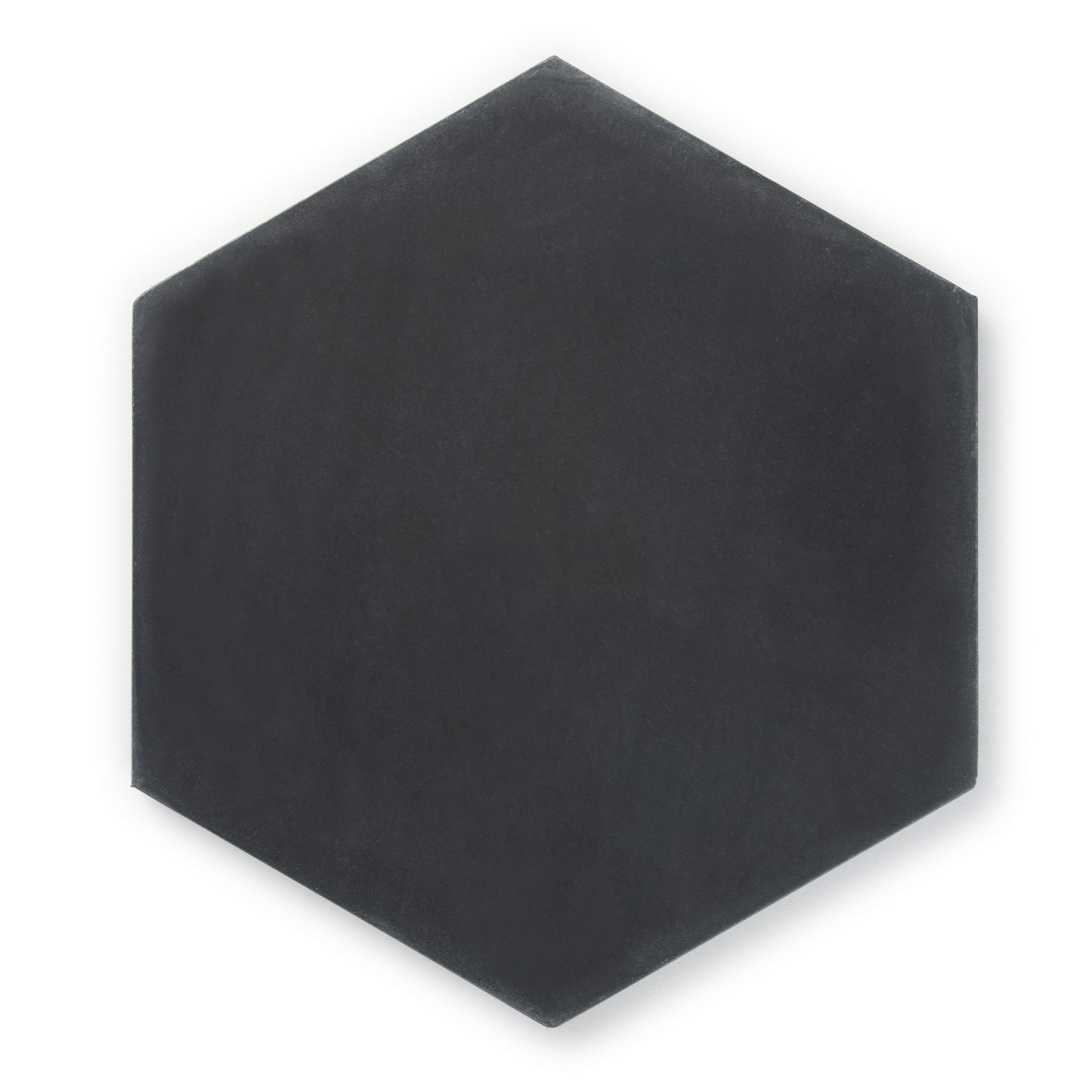 Sample: Solid Black Hexagon Cement Tile-Sample-Sample-Riad Tile